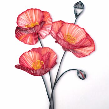 "Poppies flowers" başlıklı Heykel Glimpsecraft Priyanka tarafından, Orijinal sanat, Kâğıt