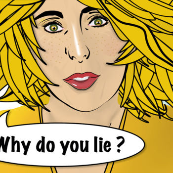 Grafika cyfrowa / sztuka generowana cyfrowo zatytułowany „Why do you lie ?” autorstwa Globuline, Oryginalna praca, Malarstwo…