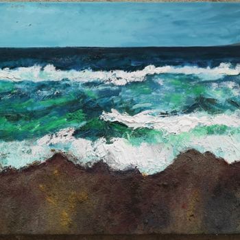 Pintura intitulada "La mer" por G Riart, Obras de arte originais, Óleo