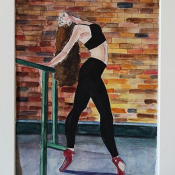 Peinture intitulée "Bailarina del mallo…" par G Riart, Œuvre d'art originale, Aquarelle Monté sur Carton
