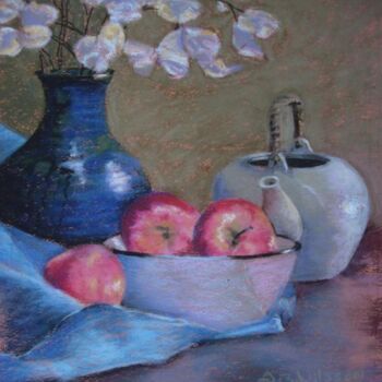 Painting titled "Red Apples" by Gloria Nilsson, Original Artwork