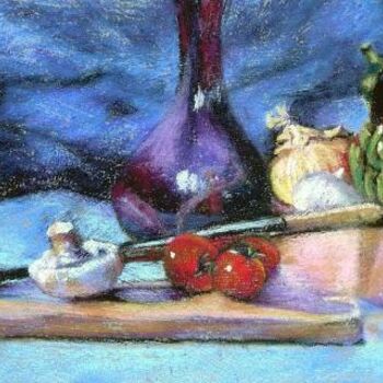 Painting titled "Vegetable Medley" by Gloria Nilsson, Original Artwork, Pastel