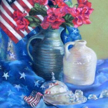 Painting titled "Stars and Stripes" by Gloria Nilsson, Original Artwork