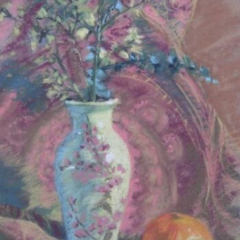 Pittura intitolato "Vase with Eucalyptu…" da Gloria Nilsson, Opera d'arte originale