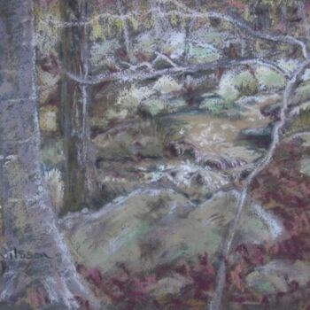 Schilderij getiteld "Edge of the Brook" door Gloria Nilsson, Origineel Kunstwerk, Olie