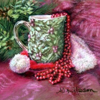 Painting titled "Mom's Holly Pitcher" by Gloria Nilsson, Original Artwork