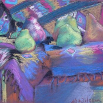 Painting titled "Southwest Pears" by Gloria Nilsson, Original Artwork