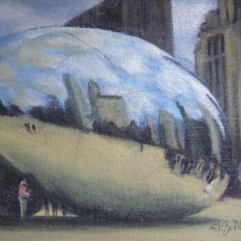 「Bean Reflections」というタイトルの絵画 Gloria Nilssonによって, オリジナルのアートワーク, オイル
