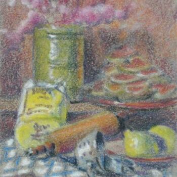 Painting titled "Hearts and Flours" by Gloria Nilsson, Original Artwork, Oil