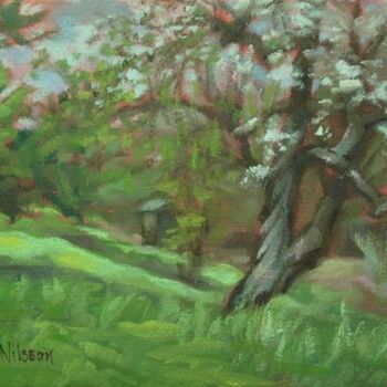 Peinture intitulée "Spring Sonant, Baue…" par Gloria Nilsson, Œuvre d'art originale, Huile