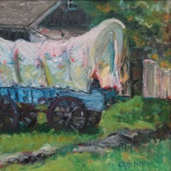 Pintura titulada "Prairie Schooner" por Gloria Nilsson, Obra de arte original, Oleo
