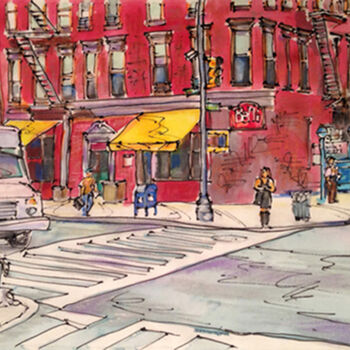 Painting titled "On the Corner, Broo…" by Gloria Nilsson, Original Artwork, Other