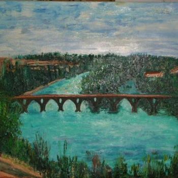 Peinture intitulée "Puente del río Duero" par Gloria Blazquez Nieto, Œuvre d'art originale