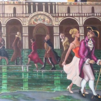 Pittura intitolato ""Acqua Alta"" da Gloria Vinci, Opera d'arte originale, Olio