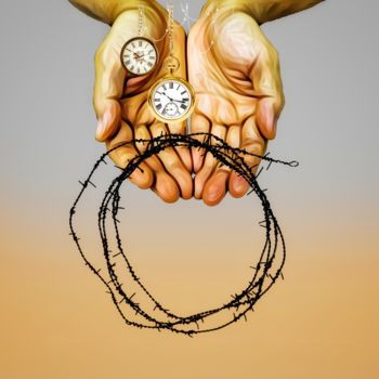 Arte digital titulada "Time And Wire" por Seta Nua, Obra de arte original, Pintura Digital