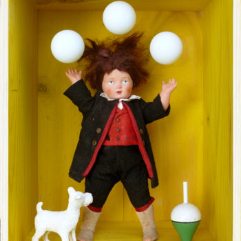 "Le jongleur" başlıklı Heykel Gilles-Marie Baur tarafından, Orijinal sanat, Ahşap