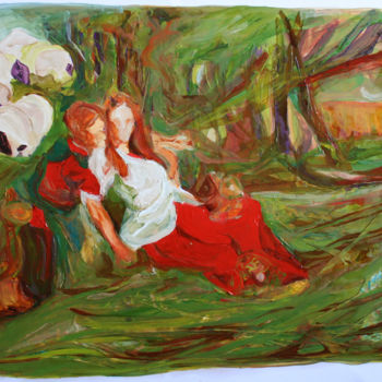 Painting titled "mauvais berger" by Grégory M. Compagnon, Original Artwork, Oil