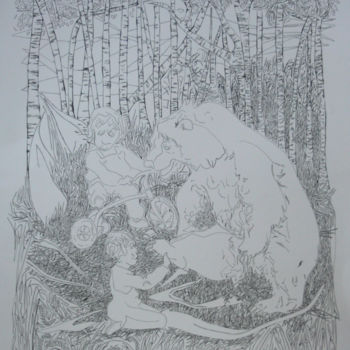 Drawing titled "l'épine sous le pied" by Grégory M. Compagnon, Original Artwork, Ink