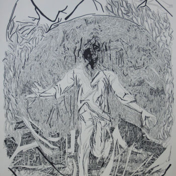 Drawing titled "somnanbulisme" by Grégory M. Compagnon, Original Artwork, Ink