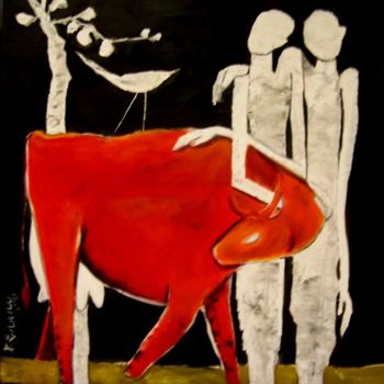Malarstwo zatytułowany „Red Goodness” autorstwa P.Gnana, Oryginalna praca, Olej