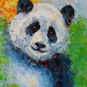Картина под названием "panda" - Nikola Golubovski, Подлинное произведение искусства, Акрил