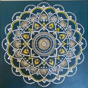 Картина под названием "Mandala of harmony" - Gnmandala, Подлинное произведение искусства, Акрил Установлен на Деревянная рам…