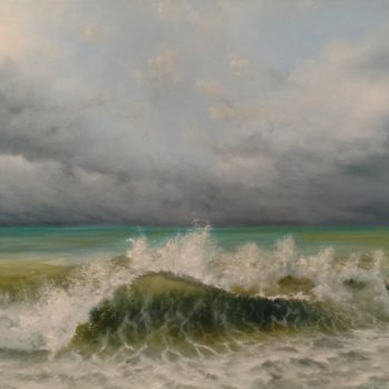 Картина под названием "Морской прибой" - Андрей Уланов, Подлинное произведение искусства, Масло