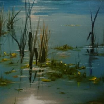 Картина под названием "Солнце в Унаве" - Андрей Уланов, Подлинное произведение искусства, Масло