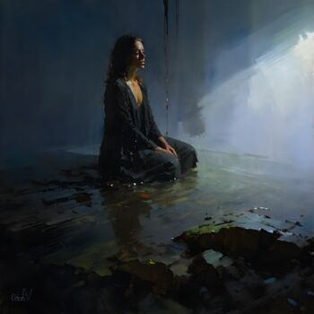 Digital Arts titled "Meditation" by Go San, Original Artwork, Digital Painting