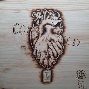 Drawing titled "''Connected.''" by Gobi, Original Artwork, Embossing