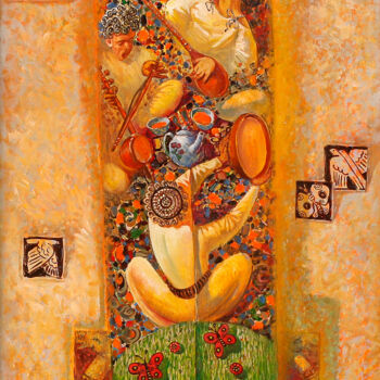 Schilderij getiteld "Faith and doubt 5" door Gochmuradov Gahryman, Origineel Kunstwerk, Olie