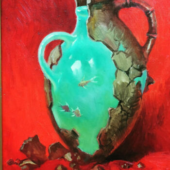 Картина под названием "Vase acuvarium" - Gochmuradov Gahryman, Подлинное произведение искусства, Акрил