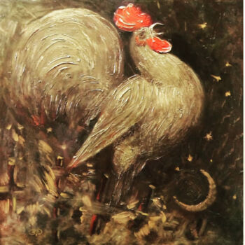 Peinture intitulée "Old hen" par Gochmuradov Gahryman, Œuvre d'art originale, Acrylique