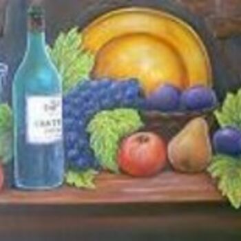 Pittura intitolato "Table au fruits" da Roger Godart, Opera d'arte originale
