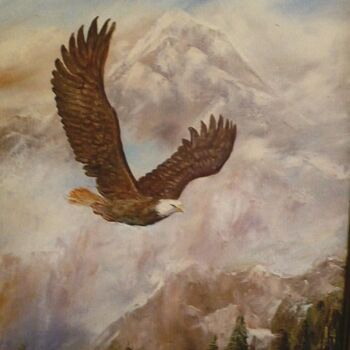 Pintura intitulada "aigle" por Roger Godart, Obras de arte originais