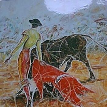 Peinture intitulée "corrida" par Roger Godart, Œuvre d'art originale, Huile