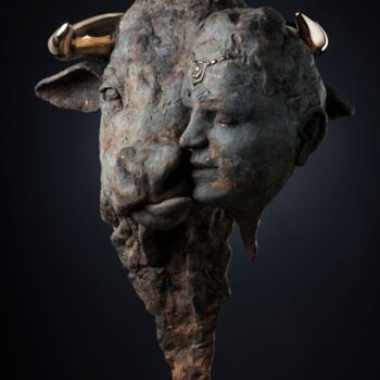 Escultura intitulada "Europa e il Toro" por Godfried Dols, Obras de arte originais, Bronze