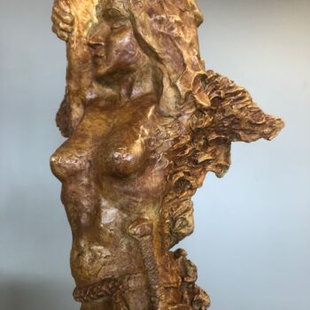 Skulptur mit dem Titel "Goddes Pallas Athene" von Godfried Dols, Original-Kunstwerk, Bronze