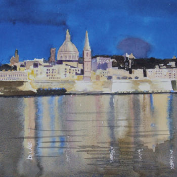 Malerei mit dem Titel "Valletta European C…" von Godwin Cassar, Original-Kunstwerk