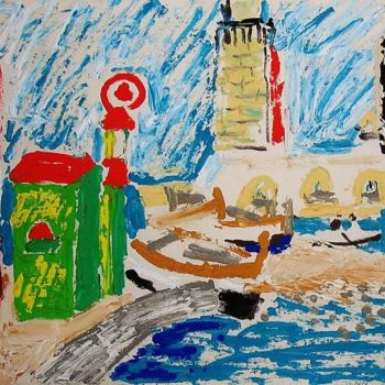 Drawing titled "PORT D'ANTIBES" by Goergette Goy, Original Artwork, Other