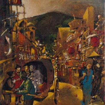 Painting titled "Van-Chai evening" by Roman Kvidko, Original Artwork, Acrylic