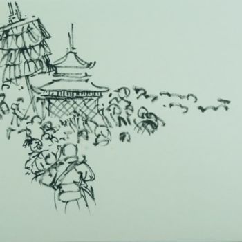 绘画 标题为“隆务寺5” 由Hao Wu, 原创艺术品