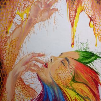 Painting titled "Thirst of Colourful…" by Gokul C, Original Artwork, Oil