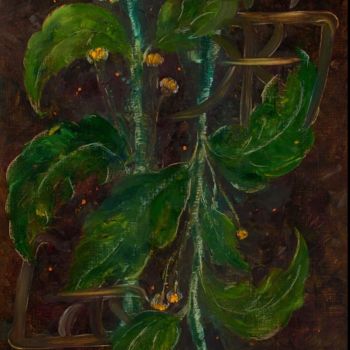 Картина под названием "Златоцветная" - Оксана Лапшина, Подлинное произведение искусства, Масло