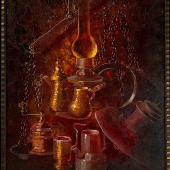 Картина под названием "Золотой свет" - Оксана Лапшина, Подлинное произведение искусства, Масло