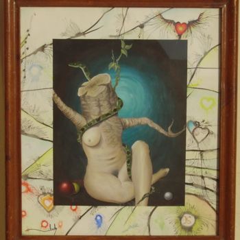 Pintura intitulada "le diable" por Siddkamel, Obras de arte originais