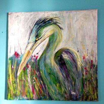 Painting titled "Guet apen" by Annie Chapdelaine, Original Artwork, Acrylic