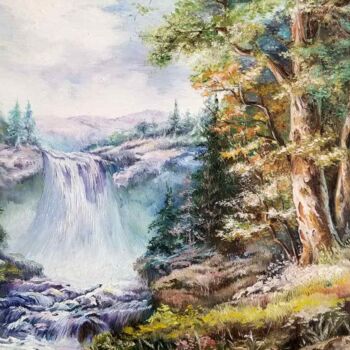 Peinture intitulée "Водопад" par Goldzboro, Œuvre d'art originale, Huile Monté sur Châssis en bois