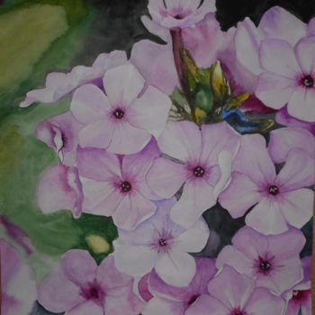Картина под названием "" Цветут флоксы "" - Татьяна Головко, Подлинное произведение искусства, Акварель