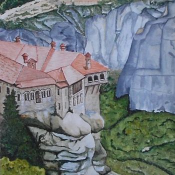 Картина под названием ""Монастырь Святой Т…" - Татьяна Головко, Подлинное произведение искусства, Акварель